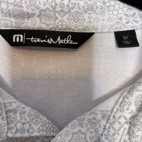 Travis Mathew Men’s Polo Shirt Medium Gray Golf Wyncote Logo Pima Cotton Blend - Picture 6 of 9